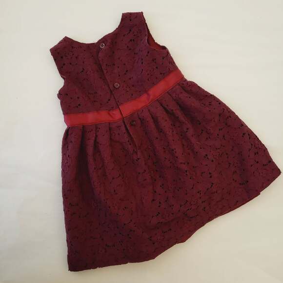 Carters 18M cranberry lace dress - Picture 2 of 5